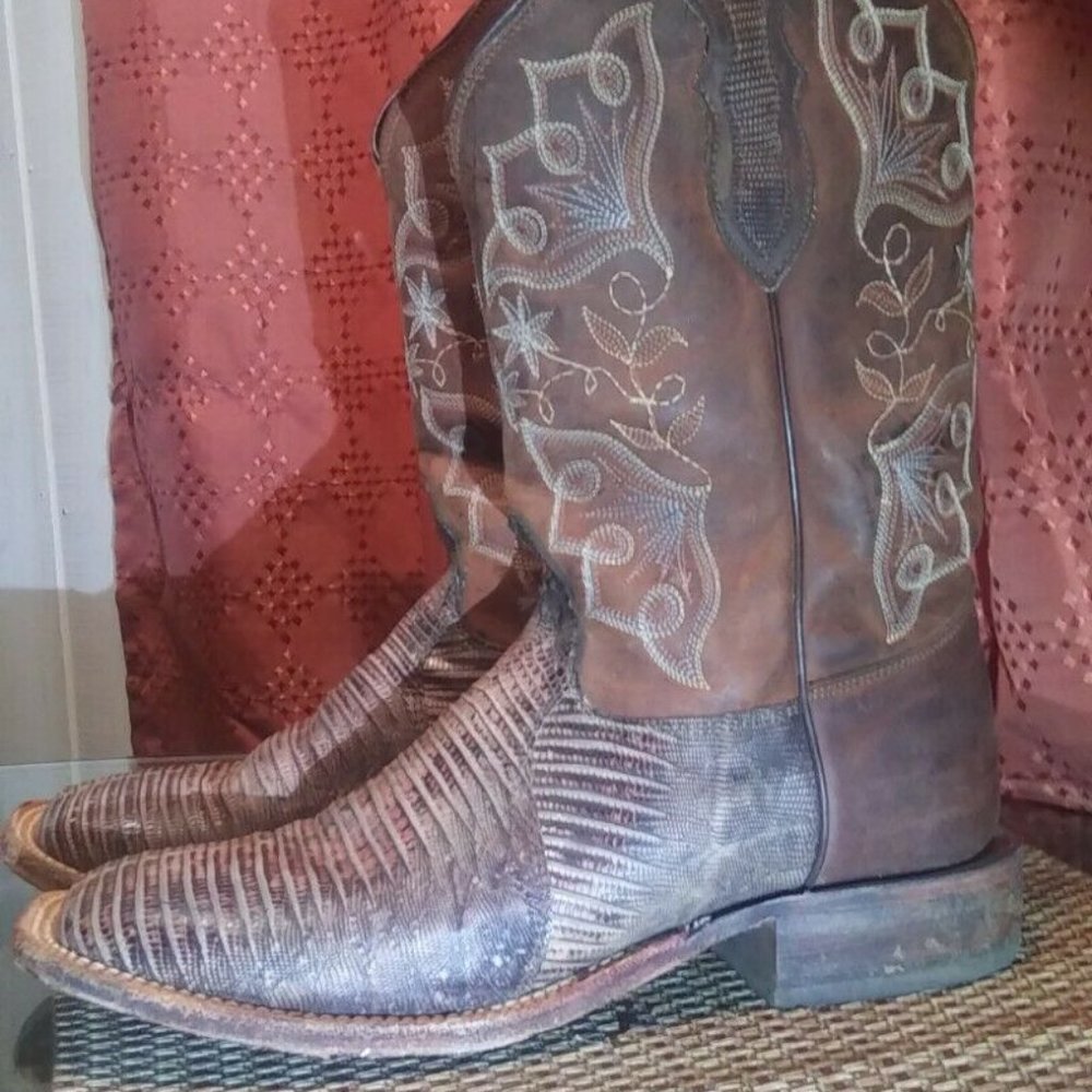 Tony Lama Goat Python Snake Skin Boot